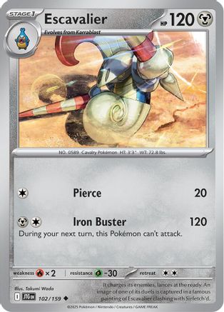 SV09 Journey Together  102/159 Escavalier  - Reverse Holofoil - Uncommon