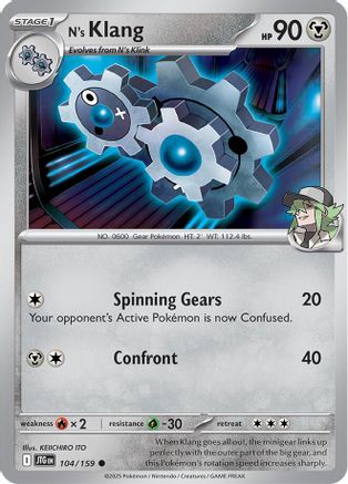 SV09 Journey Together  104/159 N's Klang  - Reverse Holofoil - Common