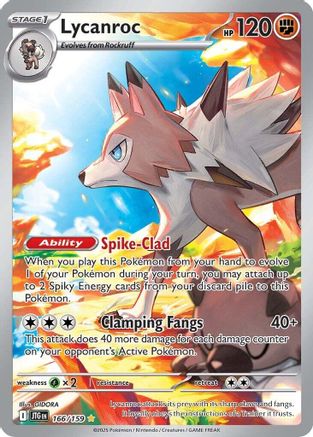 SV09 Journey Together  166/159 Lycanroc  - Holofoil - Illustration Rare