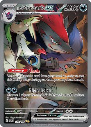 SV09 Journey Together  185/159 N's Zoroark ex  - Holofoil - Special Illustration Rare