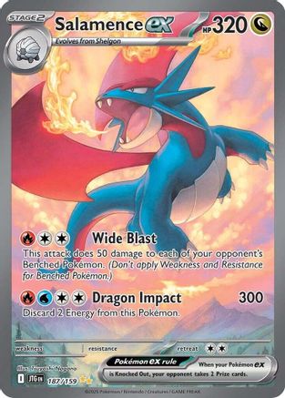 SV09 Journey Together  187/159 Salamence ex  - Holofoil - Special Illustration Rare