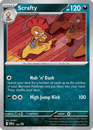 SV Scarlet & Violet Promo Cards  188 Scrafty  - Holofoil - Promo