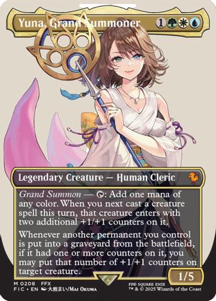 Commander: FINAL FANTASY - (FIC-208) - Yuna, Grand Summoner (Borderless) Foil