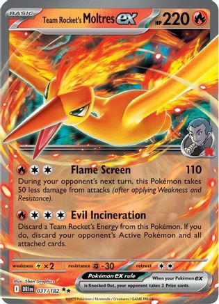 SV10 Destined Rivals  031/182 Team Rocket's Moltres ex  - Holofoil - Double Rare