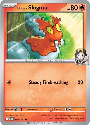 SV10 Destined Rivals  035/182 Ethan's Slugma  - Reverse Holofoil - Common