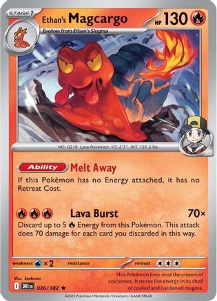 SV10 Destined Rivals  036/182 Ethan's Magcargo  - Reverse Holofoil - Rare