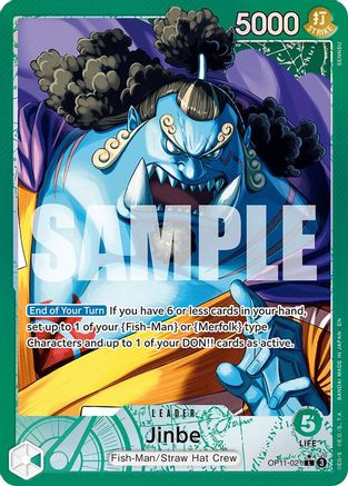 A Fist of Divine Speed  OP11-021 Jinbe (021) (Alternate Art) (OP11-021)  - Foil - Leader