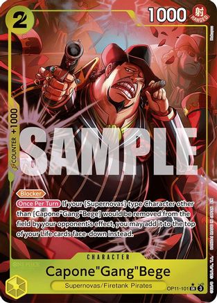 A Fist of Divine Speed  OP11-101 Capone"Gang"Bege (101) (Alternate Art) (OP11-101)  - Foil - Super Rare
