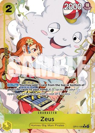 A Fist of Divine Speed  OP11-106 Zeus (Alternate Art) (OP11-106)  - Foil - Rare