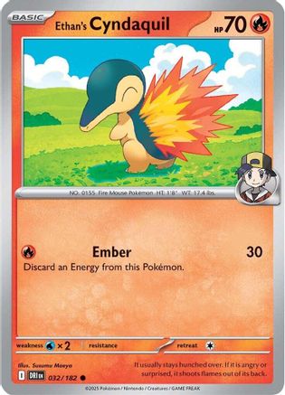 SV10 Destined Rivals  032/182 Ethan's Cyndaquil  - Common