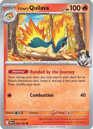 SV10 Destined Rivals  033/182 Ethan's Quilava  - Reverse Holofoil - Common