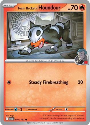 SV10 Destined Rivals  037/182 Team Rocket's Houndour  - Common