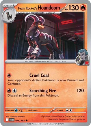 SV10 Destined Rivals  038/182 Team Rocket's Houndoom  - Uncommon