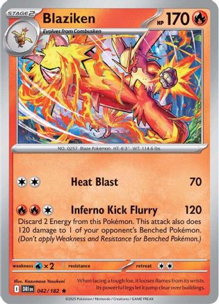 SV10 Destined Rivals  042/182 Blaziken  - Reverse Holofoil - Rare