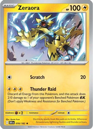 SV10 Destined Rivals  078/182 Zeraora  - Holofoil - Rare