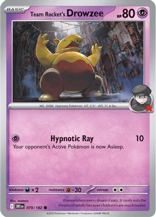 SV10 Destined Rivals  079/182 Team Rocket's Drowzee  - Common