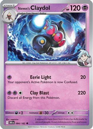 SV10 Destined Rivals  084/182 Steven's Claydol  - Uncommon