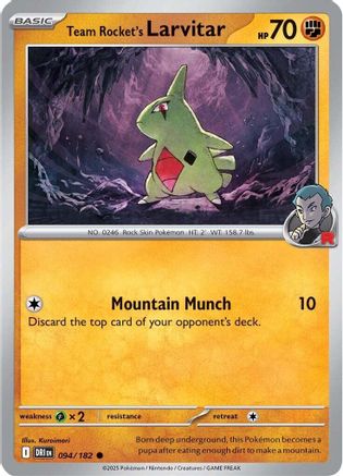 SV10 Destined Rivals  094/182 Team Rocket's Larvitar  - Common