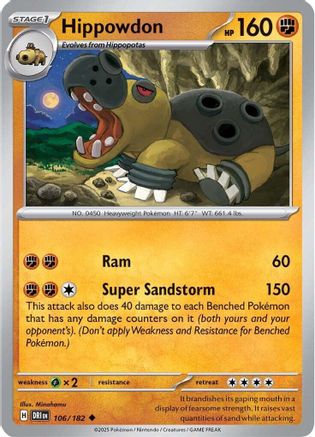 SV10 Destined Rivals  106/182 Hippowdon  - Reverse Holofoil - Uncommon