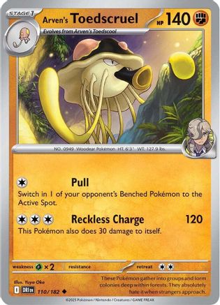 SV10 Destined Rivals  110/182 Arven's Toedscruel  - Uncommon