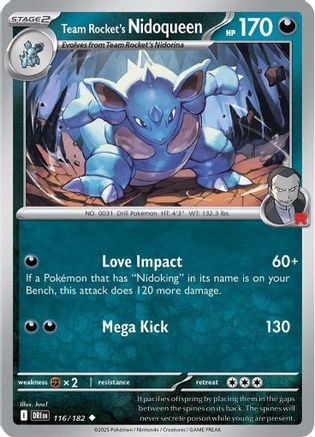SV10 Destined Rivals  116/182 Team Rocket's Nidoqueen  - Reverse Holofoil - Uncommon