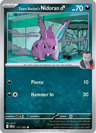 SV10 Destined Rivals  117/182 Team Rocket's Nidoran M  - Common