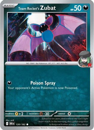 SV10 Destined Rivals  120/182 Team Rocket's Zubat  - Common
