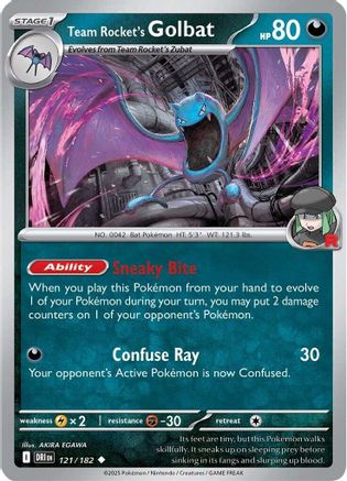 SV10 Destined Rivals  121/182 Team Rocket's Golbat  - Reverse Holofoil - Uncommon