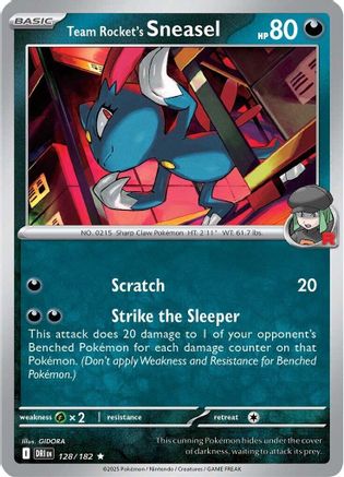 SV10 Destined Rivals  128/182 Team Rocket's Sneasel  - Reverse Holofoil - Rare