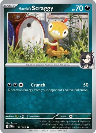 SV10 Destined Rivals  132/182 Marnie's Scraggy  - Reverse Holofoil - Common