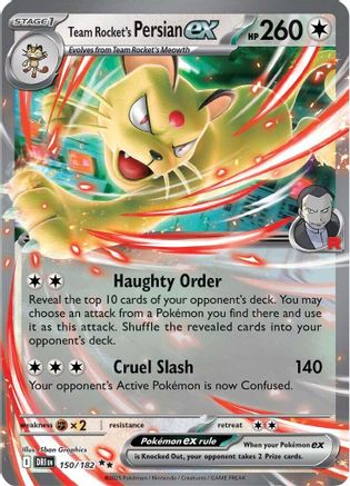 SV10 Destined Rivals  150/182 Team Rocket's Persian ex  - Holofoil - Double Rare