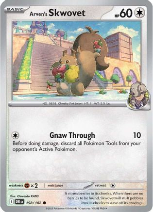 SV10 Destined Rivals  158/182 Arven's Skwovet  - Common