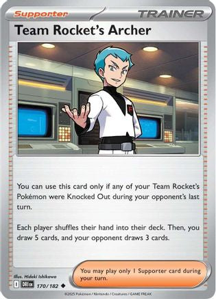 SV10 Destined Rivals  170/182 Team Rocket's Archer  - Reverse Holofoil - Uncommon