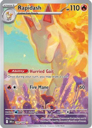 SV10 Destined Rivals  189/182 Rapidash  - Holofoil - Illustration Rare