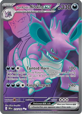 SV10 Destined Rivals  216/182 Team Rocket's Nidoking ex  - Holofoil - Ultra Rare
