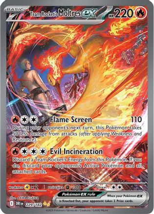 SV10 Destined Rivals  229/182 Team Rocket's Moltres ex  - Holofoil - Special Illustration Rare