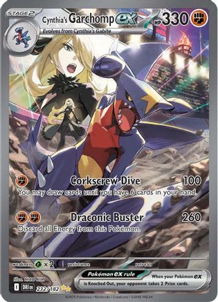 SV10 Destined Rivals  232/182 Cynthia's Garchomp ex  - Holofoil - Special Illustration Rare