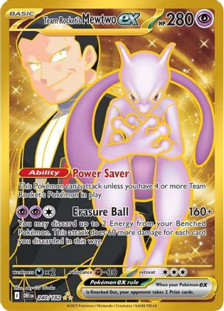 SV10 Destined Rivals  240/182 Team Rocket's Mewtwo ex  - Holofoil - Hyper Rare