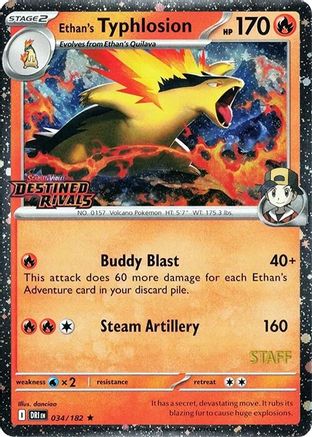 Miscellaneous Cards & Products  034 Ethan's Typhlosion (Prerelease) [Staff]  - Holofoil - Rare