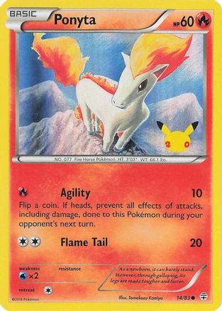 Miscellaneous Cards & Products  014 Ponyta (UK Exclusive Promo)  - Holofoil - Promo