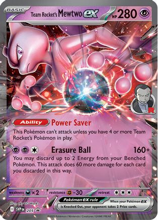 SV Scarlet & Violet Promo Cards  205 Team Rocket's Mewtwo ex  - Holofoil - Promo
