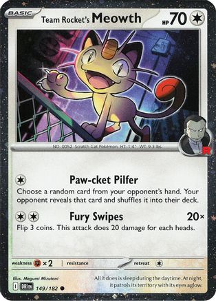 Miscellaneous Cards & Products  149 Team Rocket's Meowth (Cosmos Holo)  - Holofoil - Common