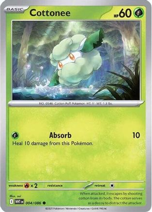 SV White Flare  004/086 Cottonee  - Reverse Holofoil - Common