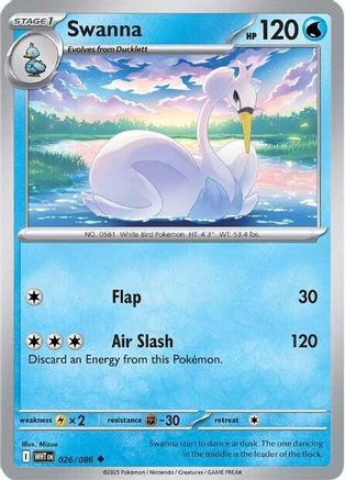 SV White Flare  026/086 Swanna  - Uncommon
