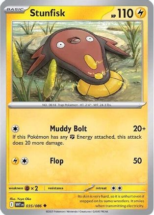 SV White Flare  035/086 Stunfisk  - Reverse Holofoil - Uncommon