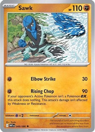 SV White Flare  049/086 Sawk  - Reverse Holofoil - Uncommon