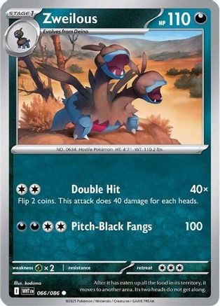 SV White Flare  066/086 Zweilous  - Reverse Holofoil - Common