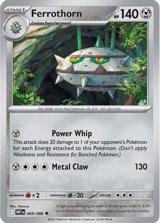 SV White Flare  069/086 Ferrothorn  - Reverse Holofoil - Uncommon
