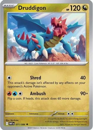 SV White Flare  071/086 Druddigon  - Reverse Holofoil - Uncommon