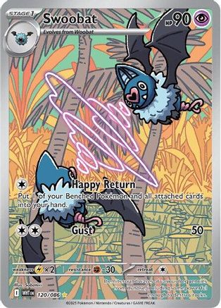 SV White Flare  120/086 Swoobat  - Holofoil - Illustration Rare